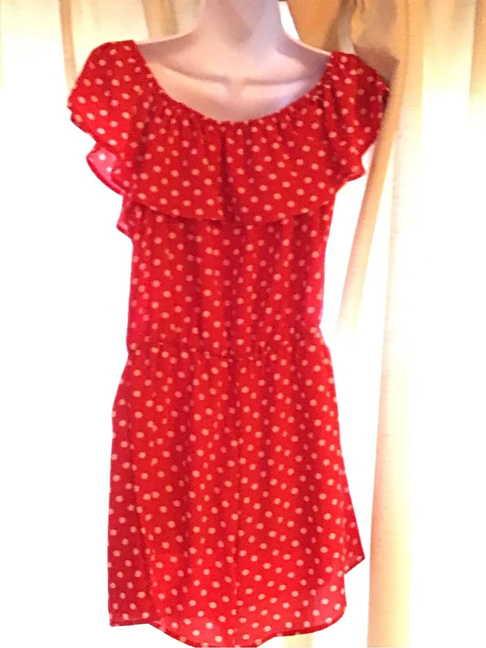 Women’s Red Polka Dot Ruffle romper